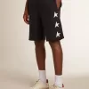 Bermudas negras para hombre con estrellas blancas