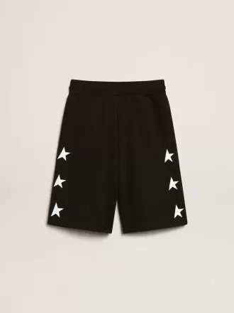 Bermudas negras para niño con estrellas blancas