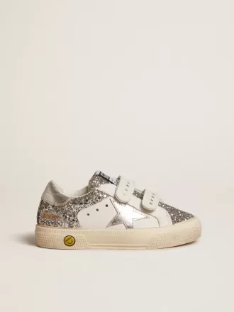 Bio-based May Teen en purpurina con estrella plateada y lengüeta en el talón