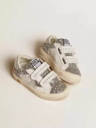 Bio-based May Teen en purpurina con estrella plateada y lengüeta en el talón