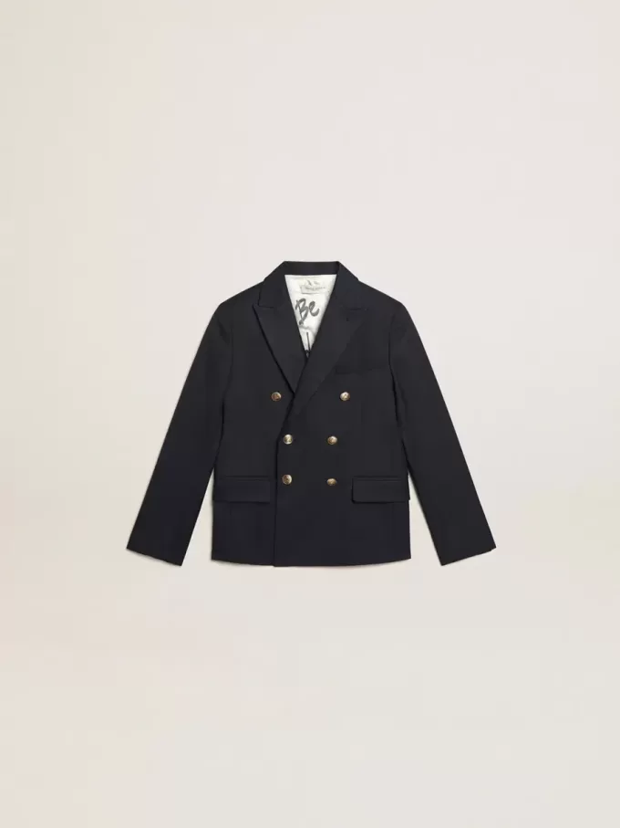 Blazer azul oscuro con doble botonadura para niño Blazer azul oscuro con doble botonadura para niño