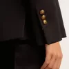Blazer azul oscuro de doble botonadura para mujer