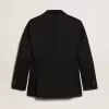 Blazer azul oscuro de doble botonadura para mujer