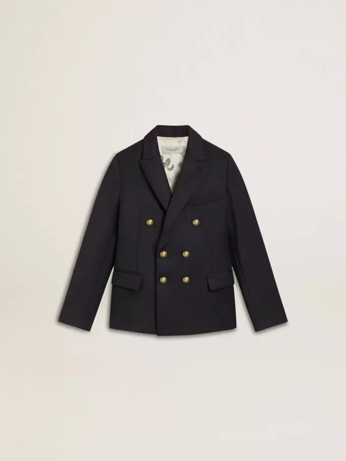 Blazer azul oscuro de doble botonadura para niño Blazer azul oscuro de doble botonadura para niño