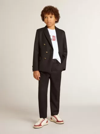 Blazer azul oscuro de doble botonadura para niño