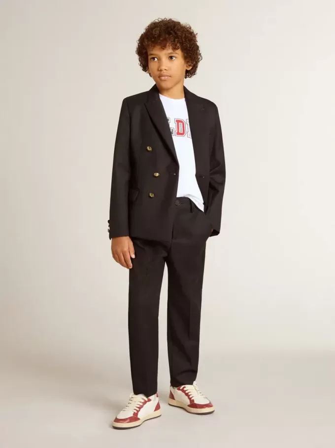 Blazer azul oscuro de doble botonadura para niño Blazer azul oscuro de doble botonadura para niño