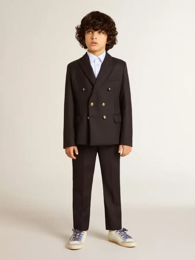 Blazer azul oscuro de doble botonadura para niño Blazer azul oscuro de doble botonadura para niño