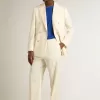 Blazer cruzado de color crema para hombre