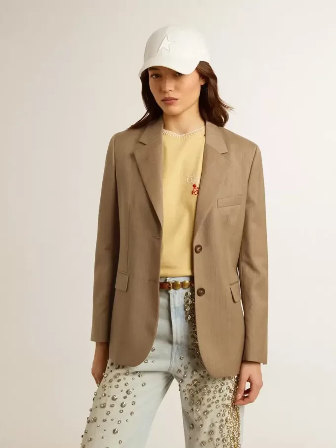 Blazer cruzado gris paloma para mujer Blazer cruzado gris paloma para mujer