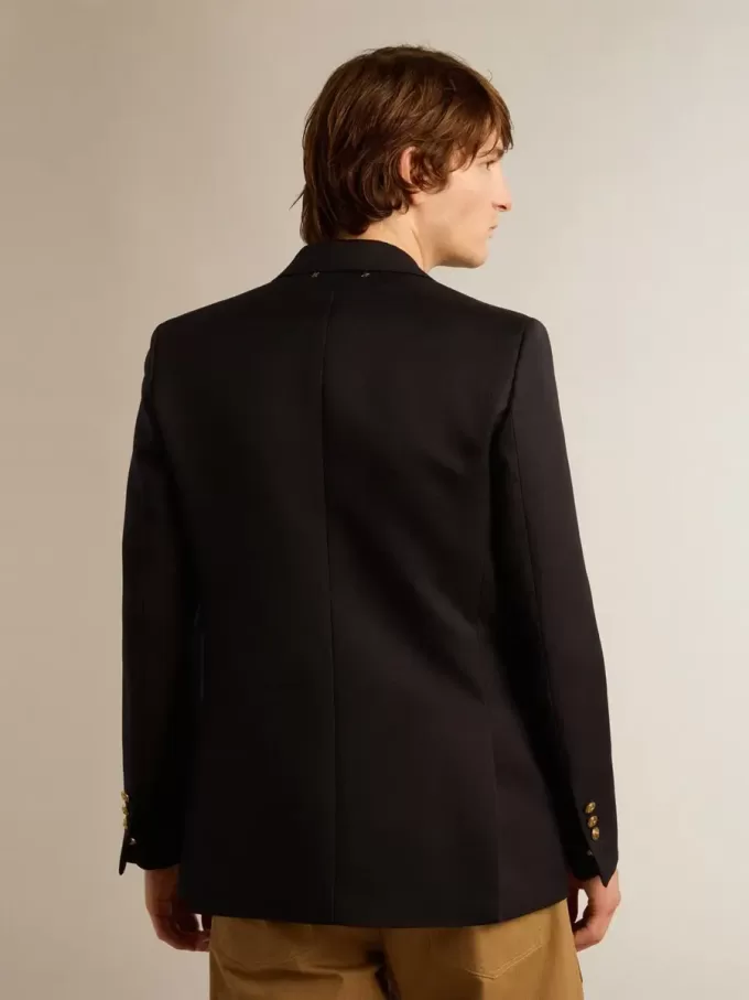 Blazer cruzado para hombre en azul oscuro