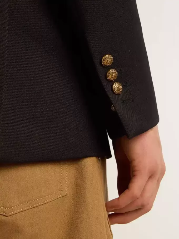 Blazer cruzado para hombre en azul oscuro