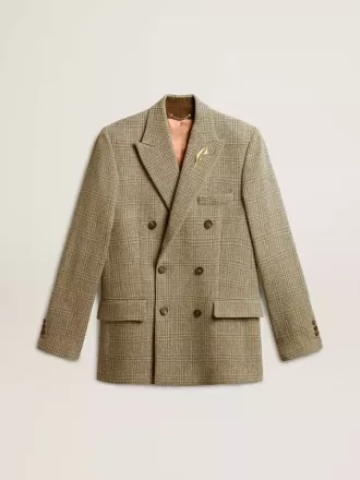 Blazer de doble botonadura para hombre en lana Shetland