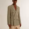 Blazer de doble botonadura para hombre en lana Shetland