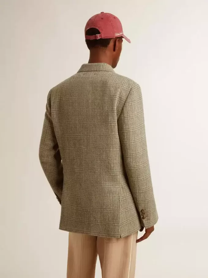 Blazer de doble botonadura para hombre en lana Shetland
