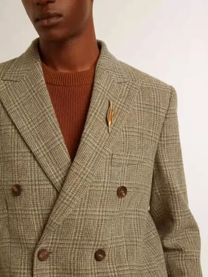 Blazer de doble botonadura para hombre en lana Shetland
