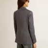 Blazer de doble botonadura para mujer en azul celeste