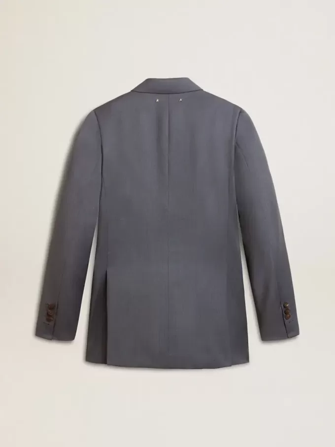 Blazer de doble botonadura para mujer en azul celeste