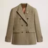 Blazer de doble botonadura para mujer en lana Shetland