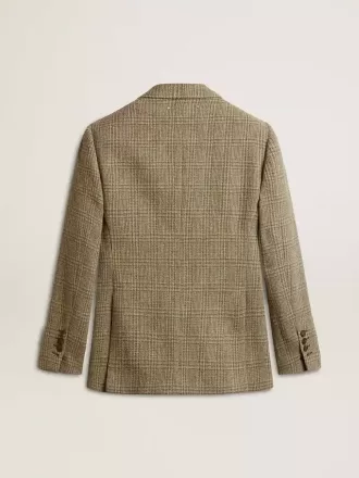 Blazer de doble botonadura para mujer en lana Shetland