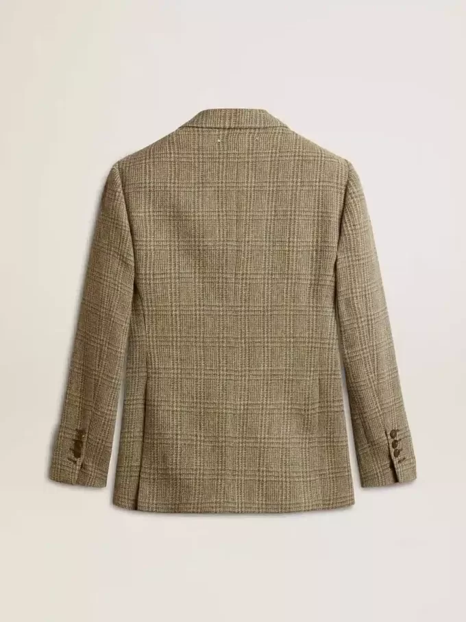 Blazer de doble botonadura para mujer en lana Shetland