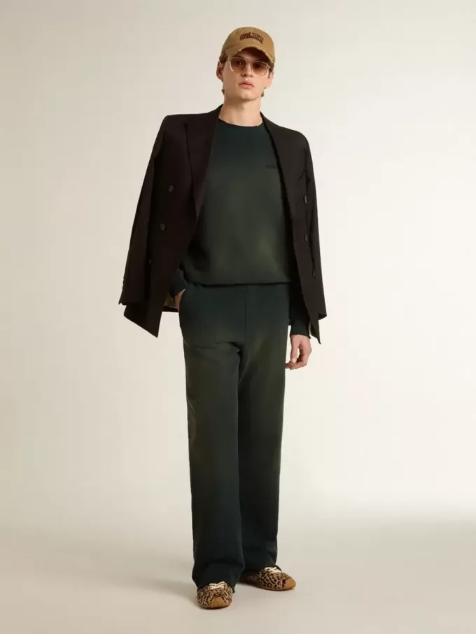 Blazer negro de doble botonadura para hombre con cierre de botones