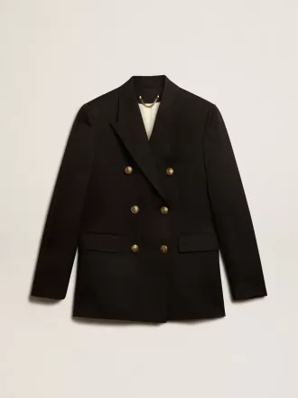 Blazer negro de doble botonadura para mujer