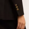 Blazer negro de doble botonadura para mujer