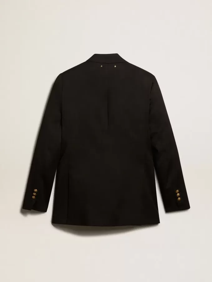 Blazer negro de doble botonadura para mujer