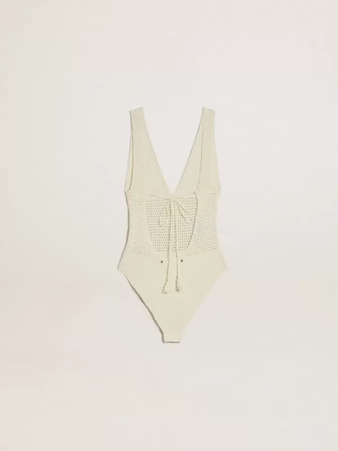 Body de croché para mujer en algodón blanco Body de croché para mujer en algodón blanco