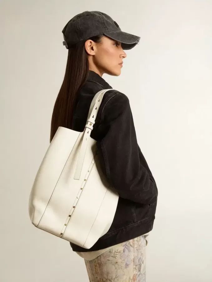 Bolso 24/7 North South en piel color mantequilla con asas ajustables Bolso 24/7 North South en piel color mantequilla con asas ajustables