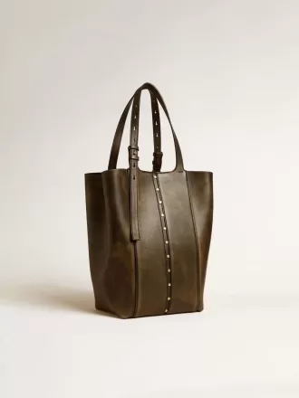 Bolso 24/7 North South en piel envejecida negra con asas ajustables