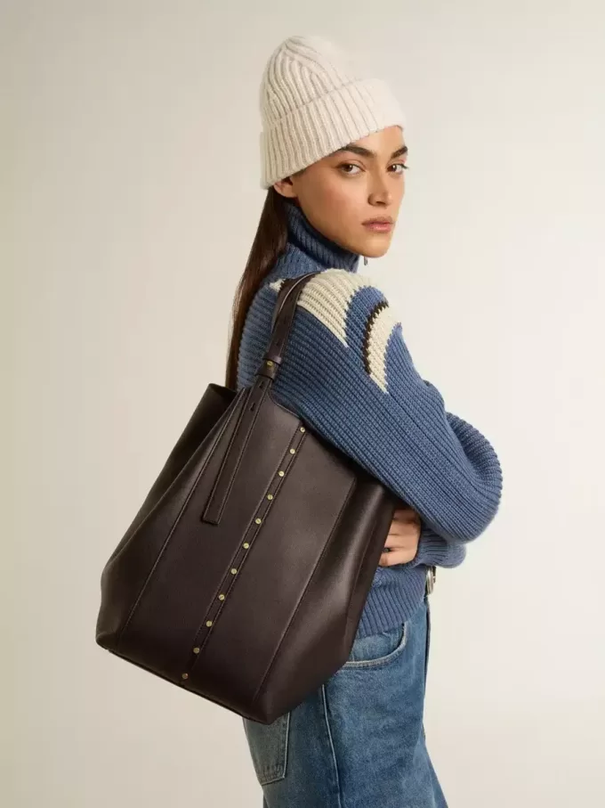 Bolso 24/7 North South en piel negra con asas ajustables