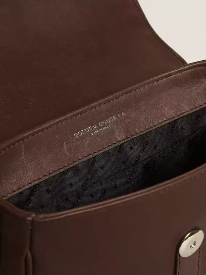 Bolso Francis para mujer, pequeño, en piel marrón oscuro Bolso Francis para mujer, pequeño, en piel marrón oscuro