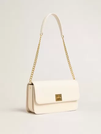 Bolso Gioia en piel acolchada color mantequilla con detalles dorados