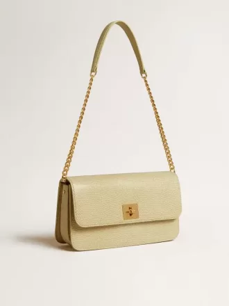 Bolso Gioia en piel de oveja gris mineral con detalles dorados