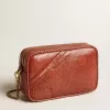 Bolso Mini Star en piel con estampado de serpiente color óxido