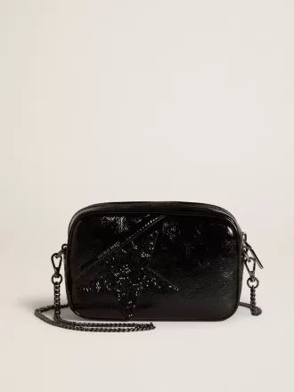 Bolso Mini Star en piel negra con estrella de cristal Swarovski