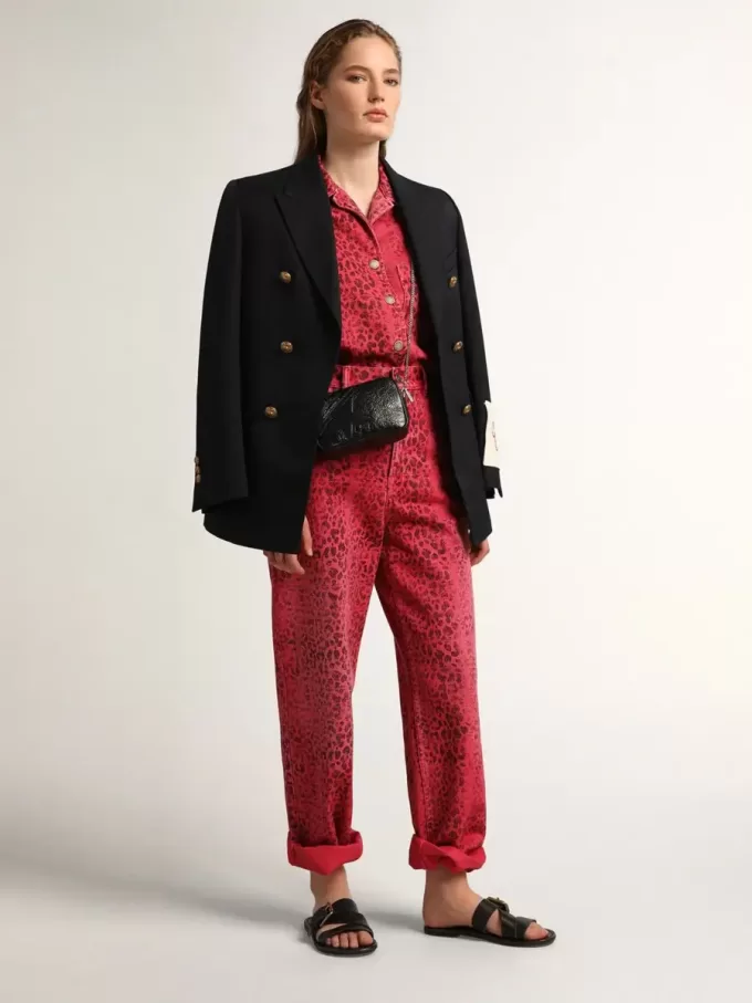 Bolso Mini Star para mujer en piel negra brillante con estrella tono sobre tono