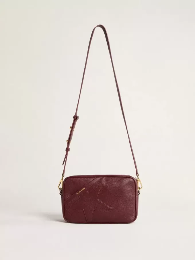Bolso Star en piel color vino con estrella tono sobre tono