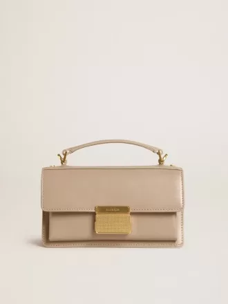 Bolso Venezia pequeño en piel beige con detalles dorados