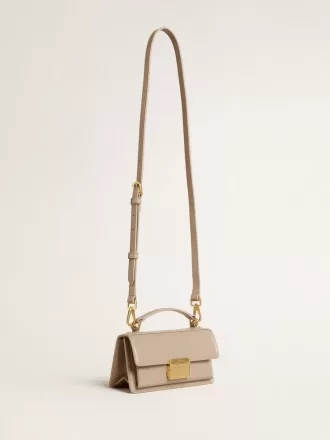 Bolso Venezia pequeño en piel beige con detalles dorados