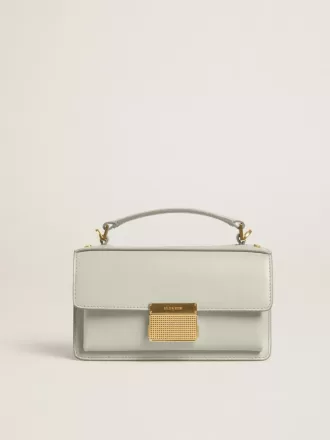 Bolso Venezia pequeño en piel gris mineral con detalles dorados