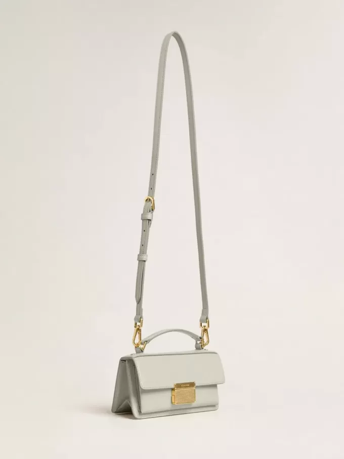 Bolso Venezia pequeño en piel gris mineral con detalles dorados