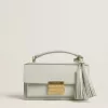 Bolso Venezia pequeño en piel gris mineral con detalles dorados