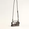 Bolso Venezia pequeño en piel metalizada gris antracita con detalles en negro Bolso Venezia pequeño en piel metalizada gris antracita con detalles en negro