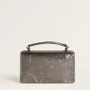 Bolso Venezia pequeño en piel metalizada gris antracita con detalles en negro Bolso Venezia pequeño en piel metalizada gris antracita con detalles en negro