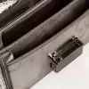Bolso Venezia pequeño en piel metalizada gris antracita con detalles en negro Bolso Venezia pequeño en piel metalizada gris antracita con detalles en negro