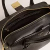 Bolso Vita en piel de oveja negra con detalles dorados