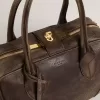Bolso Vita en piel vintage marrón con detalles dorados Bolso Vita en piel vintage marrón con detalles dorados