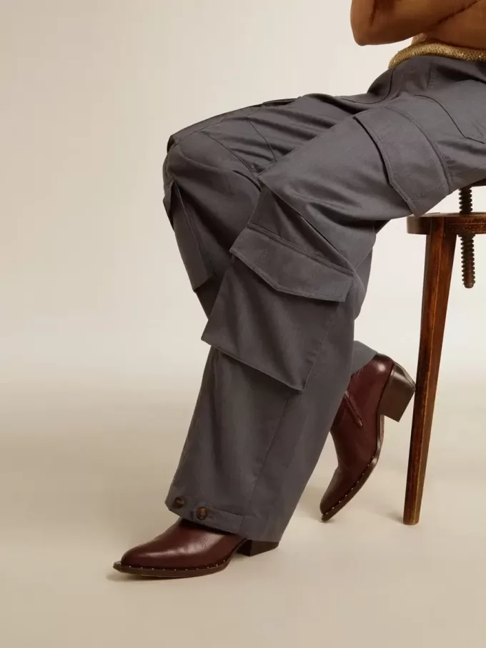 Botas bajas Debbie para mujer en piel burdeos